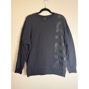 Lululemon Perfectly Oversized Crew Logo Sweatshirt Black Size 6 NWOT